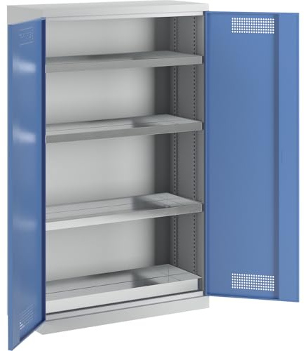 eurokraft pro | Umweltschrank | Mit 1 Bodenauffangwanne und 3 Wannenböden, Breite 1200 mm