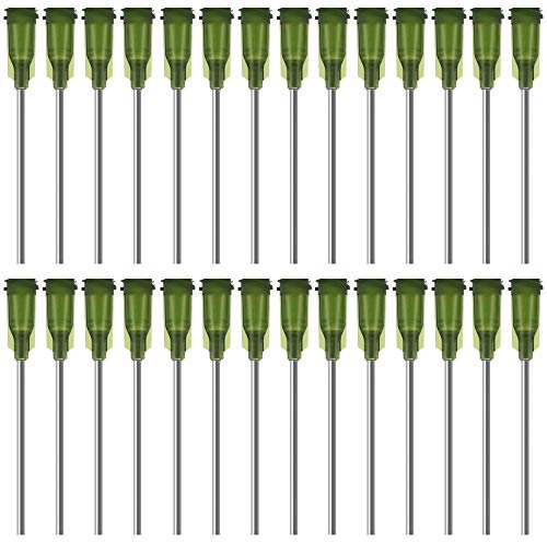 LYTIVAGEN 100 PCS Blunt Tip Syringe Needles 3.8cm 14G Dispensing Needle with Lure Lock Blunt Tip Needles for Refilling E-Liquid, Inks and Syringes (Green)