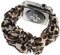 Miimall Scrunchie Armband Kompatibel mit Apple Watch 41mm/40mm/38mm, iWatch Armbänder Damen, Dehnbar Elastizität Gummizug Ersatzband für Apple Watch Series 8/7/6/5/4/3/2/1 - Brauner Leopard