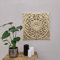 DARO DEKO Holz Wand-Bild Ornamente eckig Gold 60cm x 60cm
