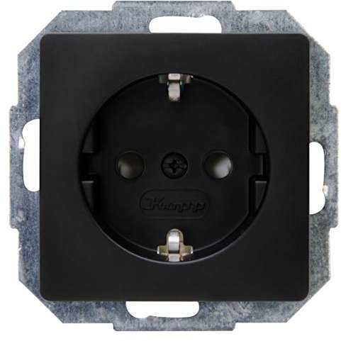 Kopp Paris 920650080 Prise de courant avec protection de contact élevée encastrée Noir mat