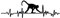 Finest Folia Aufkleber Herzschlag Tiere Breite 27cm Lifeline Heartbeat Deko Sticker Selbstklebend für Auto Kühlschrank Laptop Autoaufkleber K150 (Schwarz Glanz, 01 AFFE)