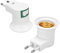Garosa E27 Lampenfassung Adapter mit Schalter, 220V EU Stecker Zwei Steckdosen Lampenfassung Adapter,Weiß,