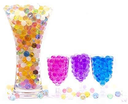 Risai Water Balls, Crystal Gel Beads Perfect for Hydrogel Plants Vase Filler, Centerpiece Silicone Orbs, Non-Toxic Clear Jelly Gems, Growing Bead 500pcs Multi, 10g