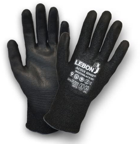 LEBON MASTERBLACK/SD Gant de travail, anti-coupures, compatible tactile, multifonction (bricolage, construction, jardinage…). Résistant, confortable et respirant. 1 paire coloris noir (7)