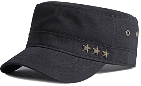 Idopy Cotton Military Caps Cadet Atmungsaktive Verstellbare Army Cap Flat Top Cap