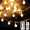 Useber Lichterkette Kugel, 8 Modi mit Fernbedienung,Lichterkette Außen/Innen mit Stecker, für Kinderzimmer,Garten,Party Deko,Balkon,Weihnachtsbeleuchtung