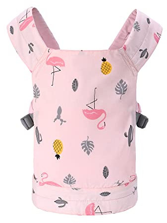 Miracle Baby Porte-bébé pour Enfants, Transport Avant et arrière avec Sangles réglables pour Filles, Accessoires de poupée Porte-Jouets en Peluche pour Enfants, 100% Coton.