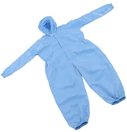 Schutzoverall, Blaue Farbe, Gute Elastizität, Polyestergewebe, Staubdichte Arbeitskleidung mit Kapuze für Lebensmittelfabriken für ESD-Bereich (2XL)