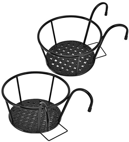 Confezione da 2 Fioriere per Ringhiere Sospese per Piante, Portavasi in Ferro, Fioriere per Recinzioni in Metallo, Cesto per Fioriera da Balcone, per Interni Ed Esterni, Patio, Balcone, Portico