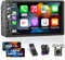 Autoradio 2 Din mit Carplay Android Auto Radio 7 Zoll Touch Display Bildschirm Bluetooth Doppel din Car Radio FM USB AUX SWC Rückfahrkamera