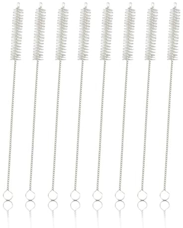 Reinigungsbürsten für Strohhalme (20 Stück) 21cm aus Edelstahl für - Trinkhalme, Schläuche, Düsen oder zb. Milchschläuche von Kaffeeautomaten
