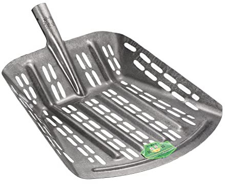 PATIKIL Grano Mestolo Pala, Setaccio Pala Manganese Acciaio Fattoria Pala Vanga Raccogli Mais Pannocchia con Rete per Giardinaggio Agricoltura, Argento Tono