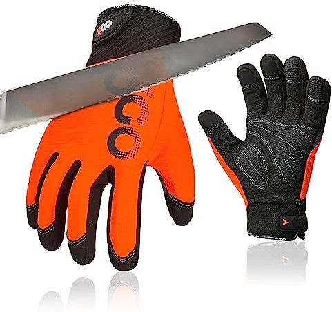 Vgo... 1 Paar Arbeitshandschuhe,Mechanikerhandschuhe,Schlaghandschuhe,Anti-Vibrationshandschuhe,Riggerhandschuhe(CA9794IPA5)