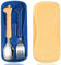 Tenedor Bebe, WitBicg Cubiertos Bebe, Cubiertos Infantiles Acero Inoxidable, Talheres Bebe Ayuda a Alimentar Al Bebé, Aumentar El Apetito, Aptas Para El Lavavajillas Con Maleta De Viaje - Jirafa (A)