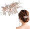 Gold Hochzeit Haarspange Strass Braut Kamm Haarspange,Haarschmuck für die Braut, Kristall Blatt Haarschmuck,Kristall Braut Hochzeit Haarkamm,Kristall Haarteil Braut Haarschmuck für Frauen und Mädchen