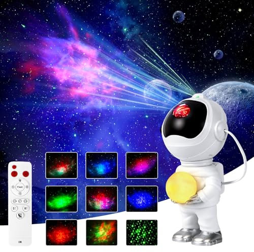 KIKILIVE astronaut projektor sternenhimmel projektor astronaut licht astronauten led sternenlicht Galaxy Light Sternenprojektor Kinder und Erwachsene, Smart Star Projector
