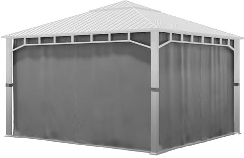 TOOLPORT 4 Seitenteile für Gartenpavillon Sunset Superior 4x4 m - Polyester ca. 180 g/m² - mit Reißverschluss - grau