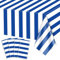 PIXHOTUL 4 Nappes Rayées Bleu Marine Et Blanc Nappe Nautique Rayures Bleues Décorations De Table en Plastique pour Une Fête sur Le Thème De L'océan, 1er Anniversaire d'un Garçon, 130 X 220cm