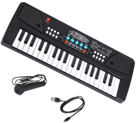 Electronic Keyboards 37 Keys Electronic Organ With Microphone Black Digital Music Keyboard Piano Musical Instrument