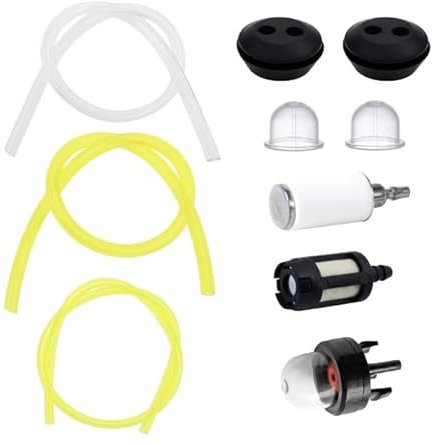 Sheryl&Rain 13 Universal Benzinfilter kit, 2.5mm 3mm Kraftstoffschlauch Benzinschlauch Ölschlauch Dieselschlauch PU Schlauch mit Kraftstofffilter Benzinpumpe für Rasenmäher Motorsense Mower Strimmer