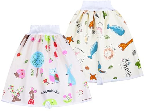 MOEMOE BABY 2 Stück Windelhosen Nachtgebrauch Windelrock Kinder, Töpfchen Trainingshose, Baumwolle Lernhose Trainerhosen für Kinder Hirsch M