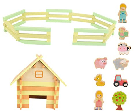 SAFIGLE 1 Satz Blockhaus-Modell Mini- -Spielzeug Lernspielzeug für Kinder Puppenhauszaun Spielzeuge Modelle Holzspielzeug interaktives Spielzeug Tier Spielzeugset Schimmel hölzern