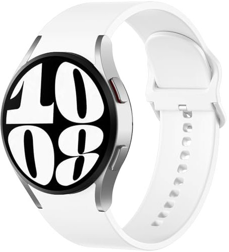 Mastten Kompatibel mit Samsung Galaxy Watch 7 6 5 4 FE Armband 40mm 44mm, Weiches Silikon Ersatz Armband für Galaxy Watch 6 Classic / 4 Classic / 5 Pro, Sport Band für Damen Herren, Weiß