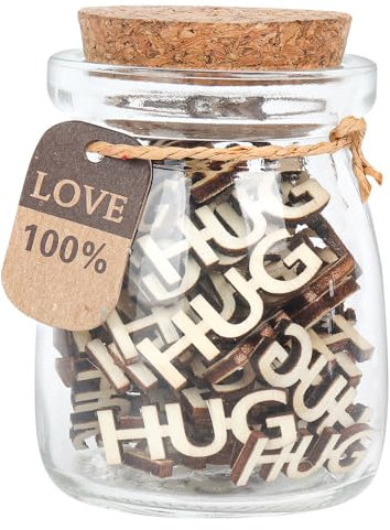 Hugs in a Jar, Give a Hug，Jar of Hugs Gift for Women,Friend,Thinking of You Gifts for Mother,Father,Long Distance Relationship Gifts for Girlfriend, Boyfriend.