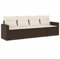vidaXL Garten Sofa Garnitur 4-TLG., Gartenmöbel Set mit Kissen Stauraum, Sitzgruppe für Garten Terrasse, Modular Gartensofa Lounge, Braun Poly Rattan