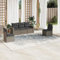 ULUYYUC 5-TLG. Garten-Sofagarnitur, Küchensofa Ecksofa Fußhocker Eckbankgruppe Geeignet für Hinterhof Garten Außenbereich Balkon mit Kissen Grau Poly Rattan
