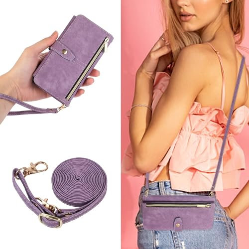 FMPCUON Funda para Xiaomi Redmi Note 9 4G/10X 4G con Cuerda,Flip Billetera Soporte Funda Cuero con Colgante,[9 Ranuras][Hebilla magnética],Funda Movil Carcasa Case para Redmi Note 9 4G/10X 4G - Morado