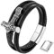 JUZICHEN Wikinger Armband Herren, Thors Hammer Armband, Geflochtener Lederarmband, Herrenarmband Mit Magnetverschluss,Wikinger Armreif,Armreif Herren,Nordische Mythologie Deko Geschenke Männer (B)