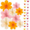 BSITSSS Papel para Fans de Papel, 11 Piezas Decoración para Fiestas, Guirnaldas Colgantes Color Rosa, Naranja y Beis, Flores, Abanicos de Papel, Decoración para Bodas, Cumpleaños (35cm/25cm/20cm)