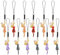 OLYCRAFT 12 Stück Katzen-Schlüsselanhänger Katzenanhänger Für Handy Katzenanhänger-Gurt Katzen-Handyanhänger-Set Für Handy-Schlüsselanhänger Rucksack-Zubehör – Lila/Schiefergrau/Orange/Braune