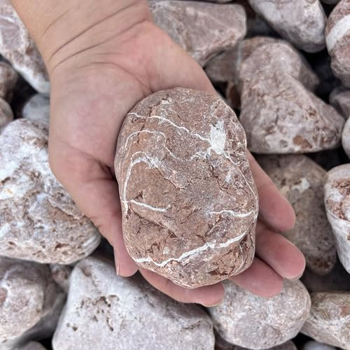 World PLANTIL Bolo mármol Rojo, Piedra de mármol 100% Natural, rodada, de Color Rojo, decoración Interior y Exterior/Paisajismo, Jardineras y Macetas/Terrazas y Patios/ 100% Natural (60/90 mm 20 kg)
