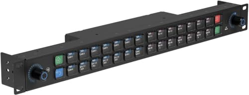 Elgato Stream Deck Studio – Hyper-Customisable Control Surface for Pro Broadcasting, Monitoring, KVM Switching, Supports Hybrid IP/SDI Systems, Fits 19“ Racks