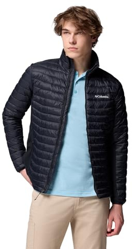 Columbia Powder Pass Chaqueta híbrida, Repelencia audaz, Aislamiento ecológico, Paneles flexibles, Construcción transpirable, Dobladillo ajustable - Hombre