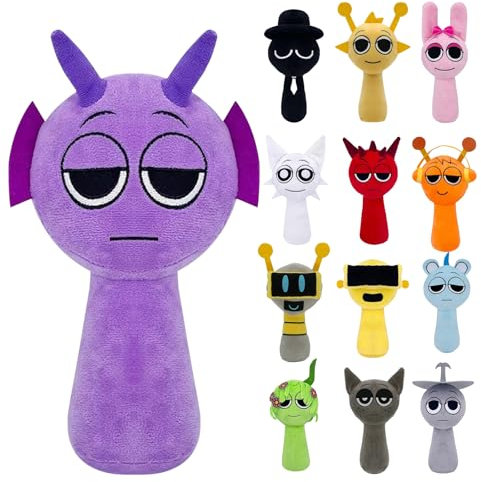 EUGRESS Sprunki Plush Flauschige Plüschtiere und Kissen, Weihnachts- und Geburtstagsgeschenke für Erwachsene und Kinder (Purple)
