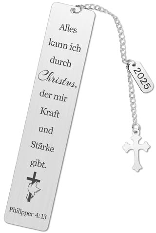 Bibel Lesezeichen,Kaluofan 2025 Christian Lesezeichen Mit Bibelverse Kreuz Anhänger,Inspirierende Lesezeichen Mit Geschenkbox,Lesezeichen Bibel für Kommunion Christliche Geschenke für Frauen Männer
