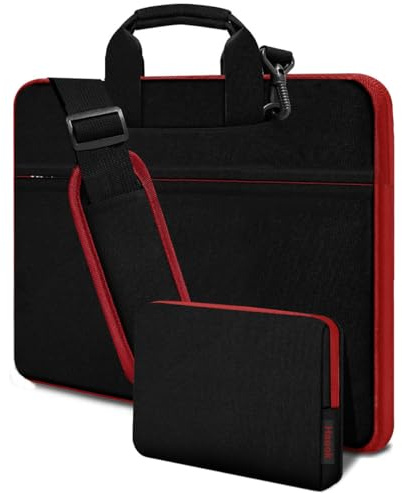 HSEOK Laptop Umhängetasche,Hülle,Langlebige,Stoßfeste,Schützende Aktentasche mit Mehreren Taschen,Kompatibel mit den meisten 13-17,3 Zoll Notebooks