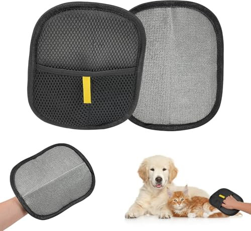 2 Stück Handschuh Zur Entfernung Von Tierhaaren - Wiederverwendbare Haustier Pflegehandschuhe, Tierhaarentferner Handschuh Für Hunde und Katzen, Effiziente Haarentfernung Katzenhaarentferner