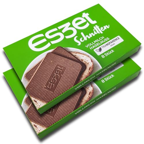 2 er Pack Eszet Schnitten Vollmilch Haselnuss 2x 8er (2 x 75 g)