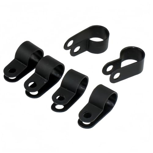 ANSIEDIO Nylon R-Typ Kabelschellen Drahtklemmen, 9.5mm-2 R Typ Cable Clips, Kunststoff Kabelklemmen für Büro Zuhause Draht Kabelführung CC-2 (60Pcs)