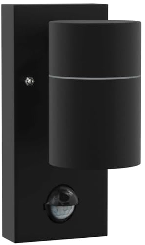 vidaXL Outdoor Wall Light Black 6.5 x 10.5 x 16 cm Stainless steel, Garden and Terrace, Contemporary Accent Lamp for Indoor and Outdoor Lighting, Warm Ambient Light, Versatile Decor Ideas