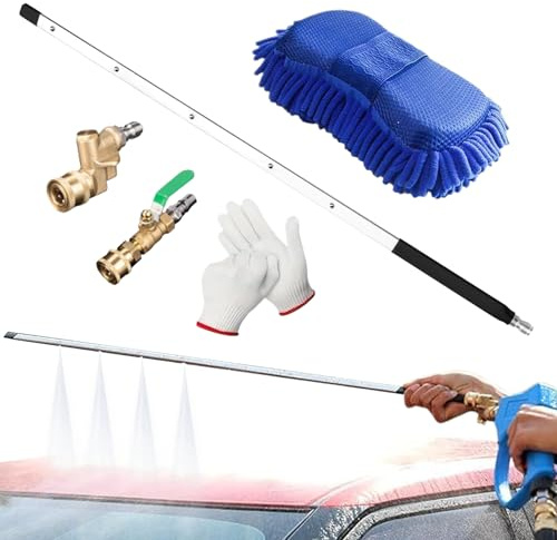 Vara de Limpieza para Radiadores - Accesorio para Hidrolimpiadora,Varilla de Limpieza de 60 cm con Boquillas y Acopladores Rápidos para Coche, Furgoneta, Canalones, Condensadores de Aire