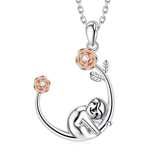 LMRJHAZ Collana Femminile 925 Sterling Silver Rose Villana Lady Birthday Gift zircone Gioielli