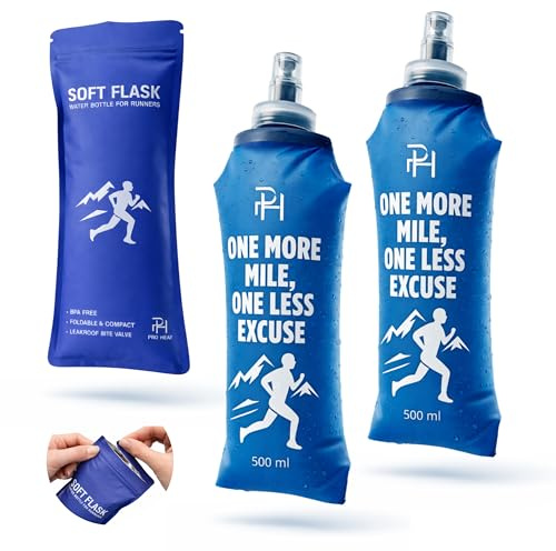 Ph Pro Heat Soft Flask 500 ml, Pack 2 Botellas Plegables para Running