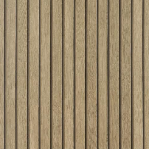 Decotalk Papier Peint Adhesif Mural Bois Chambre Salon 3D Effet Panneau 60X1000cm Papier Peint Tasseau de Bois 3D Revetement Mural Adhesif Salon Chambre Salle de Bain Papiers Adhésif Pour Meuble