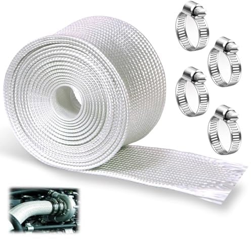 Ezitruz Abgasschlauch 25 mm, Abgasrohr Standheizung, 160 cm Abgasschlauch für Stromerzeuger, Hitzeschutzschlauch Standheizung Isolierung Schlauch für Notstromaggregat Heizungen Auspuff mit 4 Clips